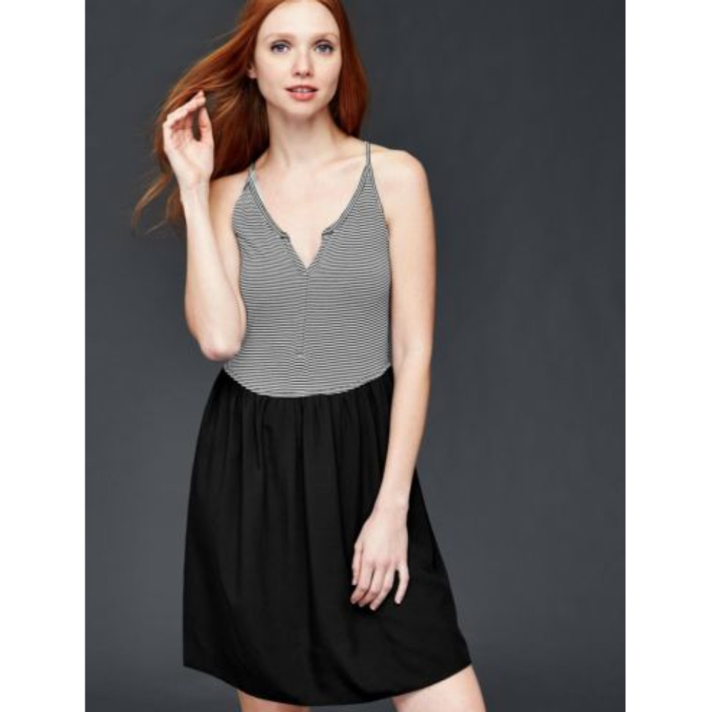 GAP Cami Dress Mixed Media Racerback Dress Pockets